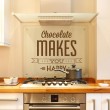 Sticker Chocolate makes you happy Stickers Cuisine Gali Art