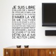 Sticker Texte Je suis Libre Stickers Texte et Citations Gali Art