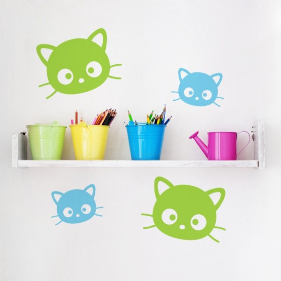 Kit de 2 Stickers Chatons Stickers Chambres Enfants Gali Art