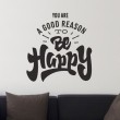 Stickers Be Happy Stickers Texte et Citations Gali Art