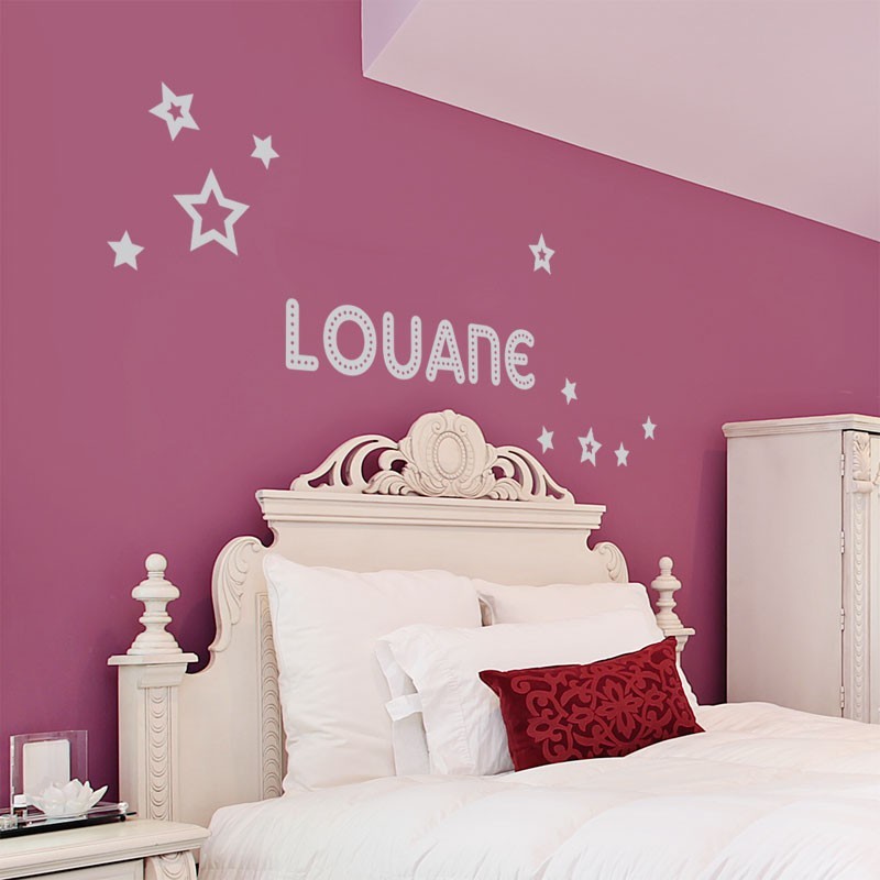 Custom Vinyle Autocollant Garçons/Enfants Chambre à coucher Personnalisé Nom/Stars Wall Art 