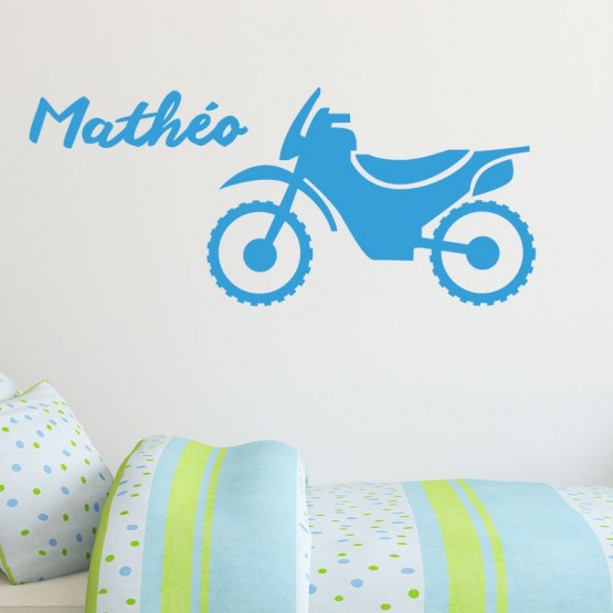 Sticker Moto avec Prénom Stickers Chambres Enfants Gali Art