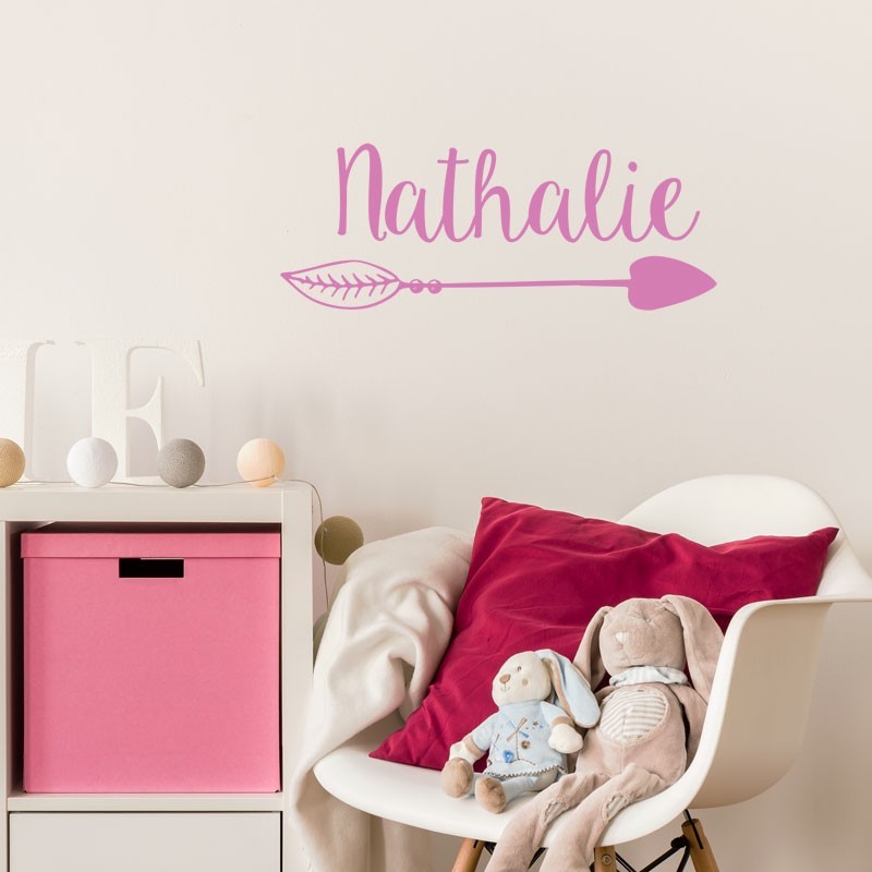 Sticker Prénom Bohème - Décoration murale personnalisé pour chambre  d'enfant