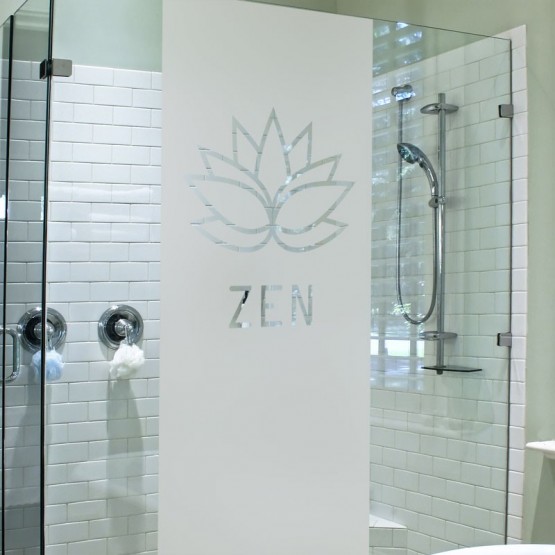 Stickers autocollants pour vitre de douche Grand Carrelage Feuille