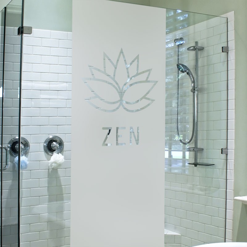 Sticker Douche Lotus Zen - Décoration vitre SPA