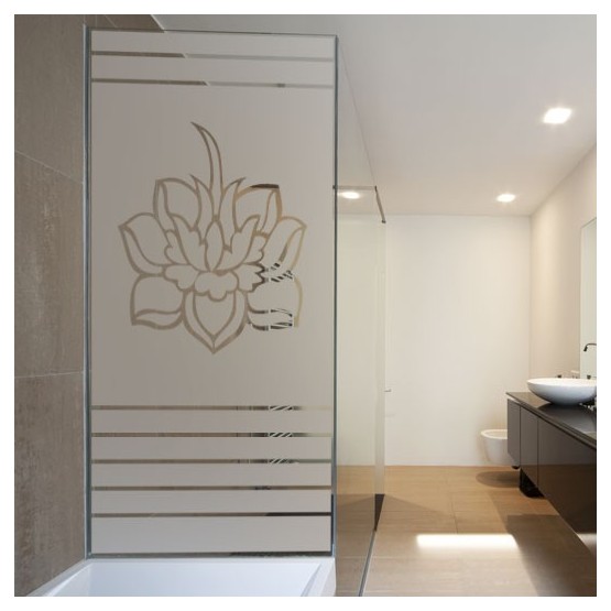 Lotus en store Stickers Occultant Paroi de douche