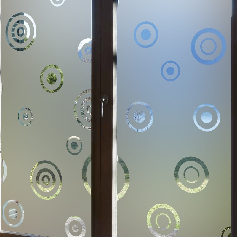 Sticker occultant fenêtre Cercles pop - Film dépoli pour vitrage