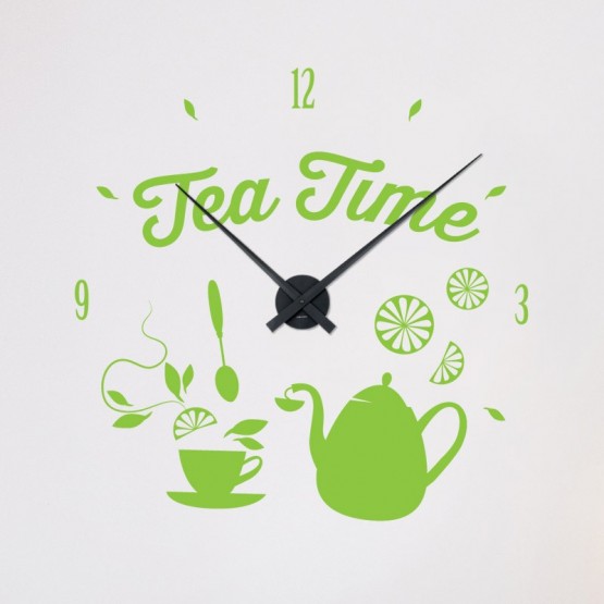 Sticker Horloge Tea Time Stickers Horloge Gali Art