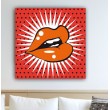 Tableau Bouche Pop Art fond rouge Tableaux Vintage Gali Art