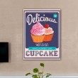 Tableau Delicious Cupcake Tableaux Vintage Gali Art