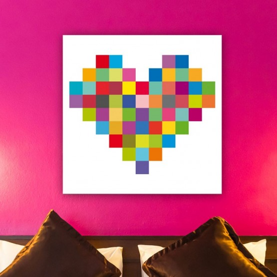 Tableau Coeur Numérique - Pixel Art Tableaux Pop Numeric Gali Art